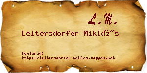 Leitersdorfer Miklós névjegykártya